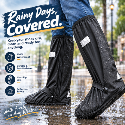 All-Weather Waterproof Shoe Covers for Men & Women ☔ | Non-Slip Tall Rain Boot Guards with Secure Fit 👟