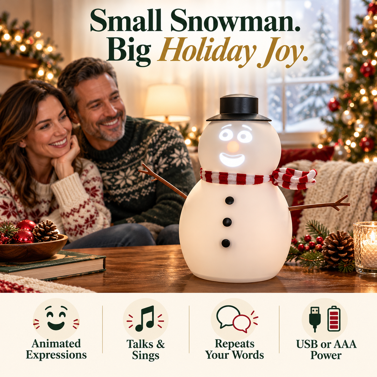 ⛄ Talking & Singing Snowman with Animated Expressions