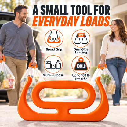 ✨ Ergonomic Multi-Purpose Carrier Handle – 100 lbs Grocery, Bucket & Tote Holder