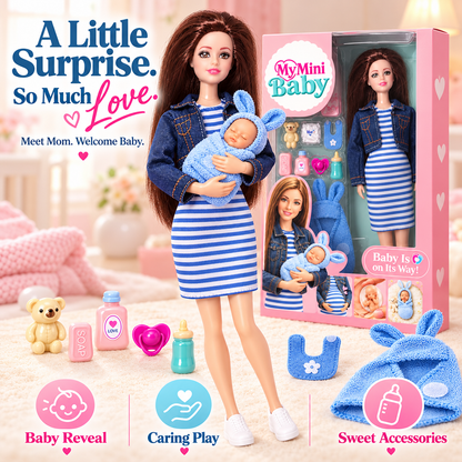 🎀 Mom & Newborn Baby Surprise Toy Set | Interactive Caring Play Set for Kids Ages 3+ ⭐