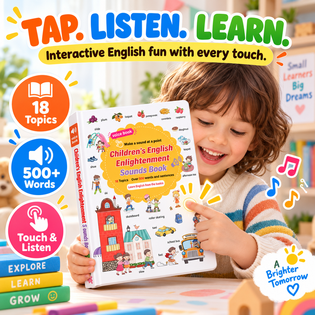 📚 Kids' Interactive English Sound Book | Ages 1–6 | 500+ Words | 18 Learning Topics 🌟