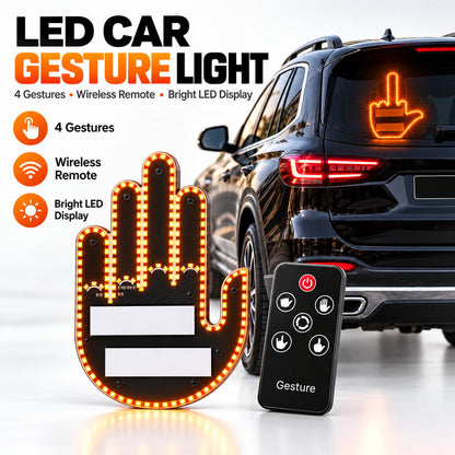 ✋🔥 LED Car Gesture Light – Wireless Remote-Controlled LED Hand Sign