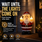 🎅 Mischievous Light-Up Middle Finger Santa Christmas Decor