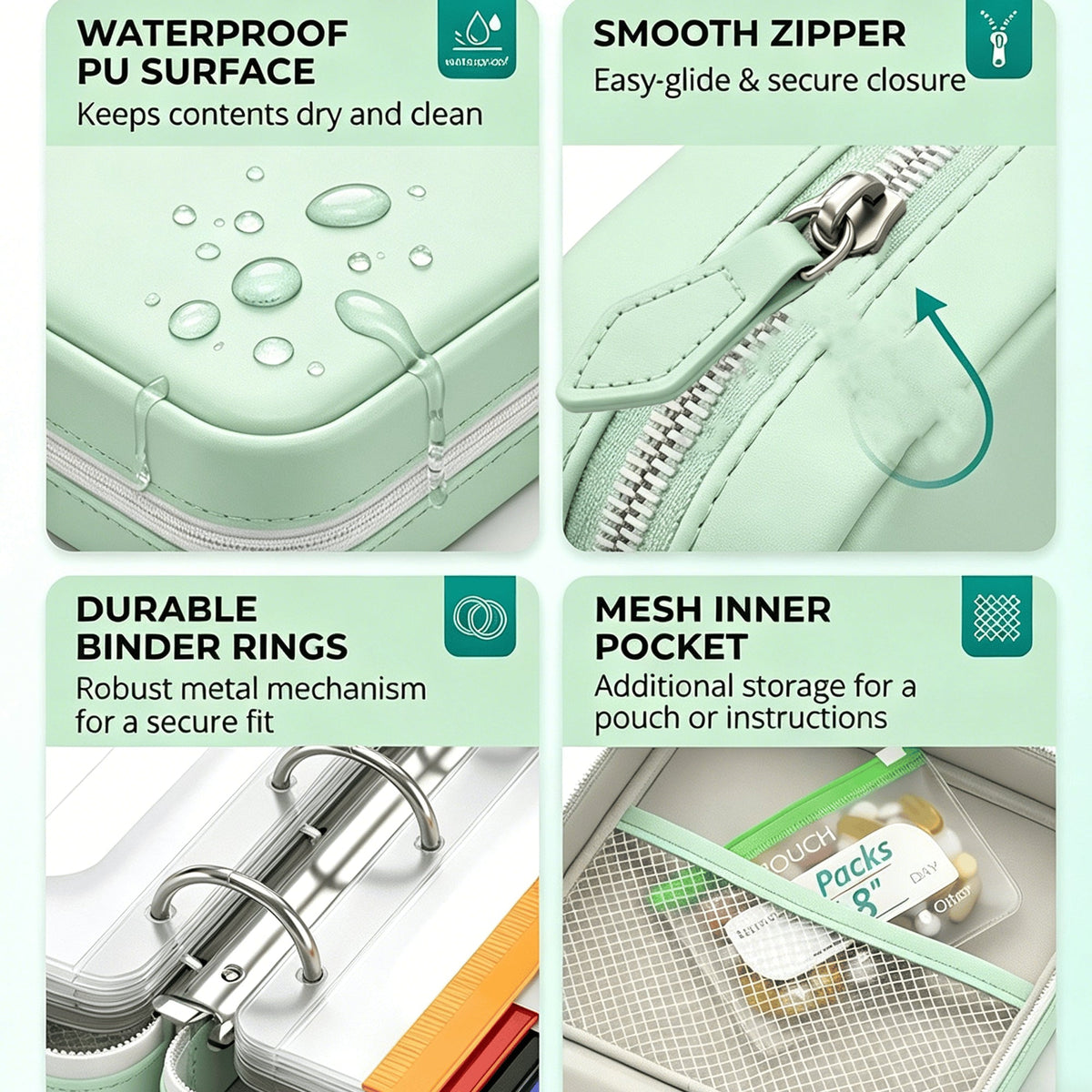 ✈️ Travel Light & Smart | A8 Waterproof Weekly Pill Pouch Set with 14 Color-Coded Pouches 💊