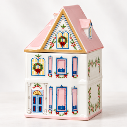 Ceramic Christmas House Spice Jar – Festive Kitchen Storage & Holiday Decor