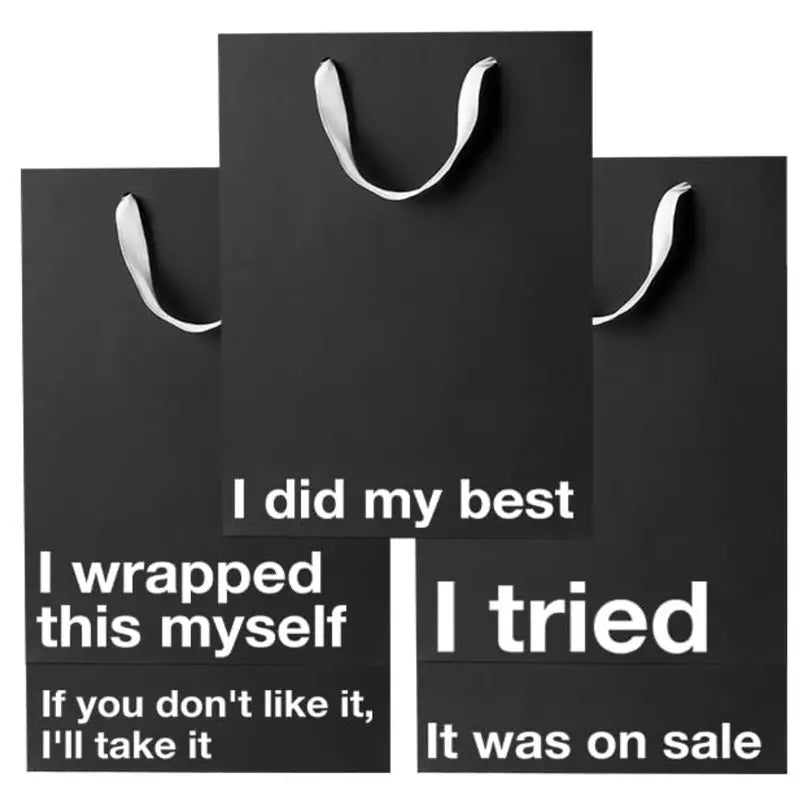 Funny Gift Bags -Set of 5- Snarky, Perfect for Gifts, Secret Santa, and Christmas