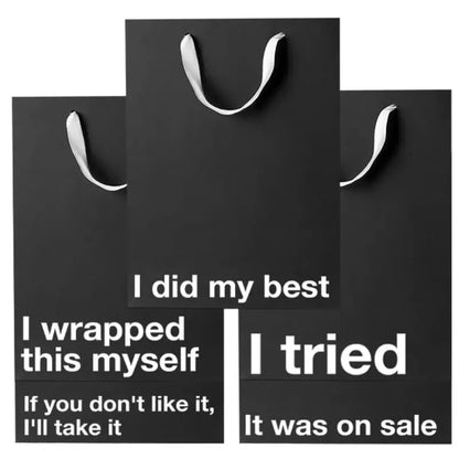 Funny Gift Bags -Set of 5- Snarky, Perfect for Gifts, Secret Santa, and Christmas