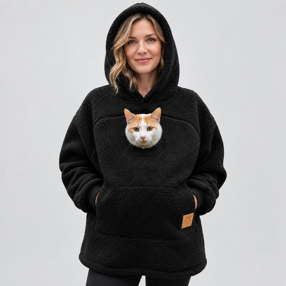 🐾 Unisex Cozy Sherpa Pet Pouch Hoodie for Cats & Small Dogs