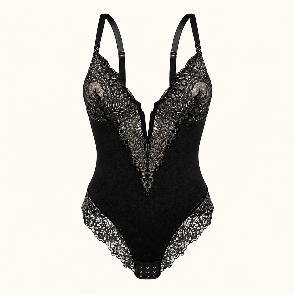 Double Control Lace V-Neck Bodysuit | Shapewear & Tummy Control