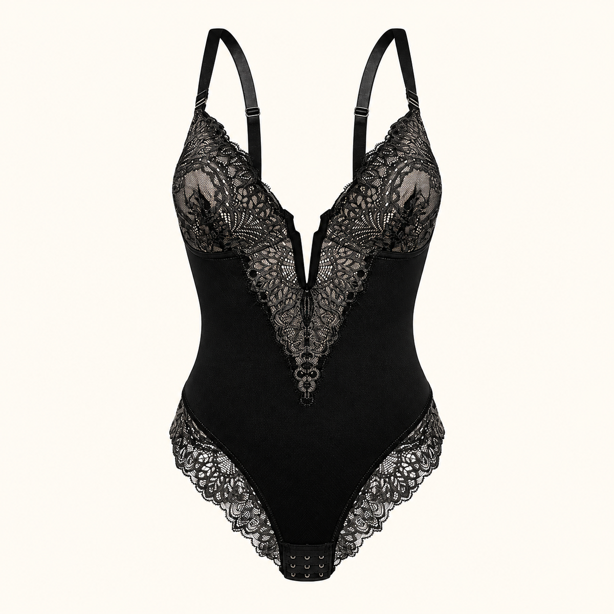 Double Control Lace V-Neck Bodysuit | Shapewear & Tummy Control