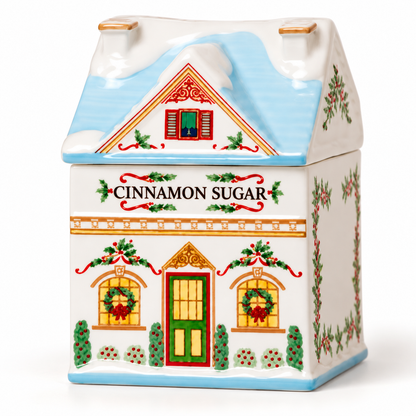 Ceramic Christmas House Spice Jar – Festive Kitchen Storage & Holiday Decor