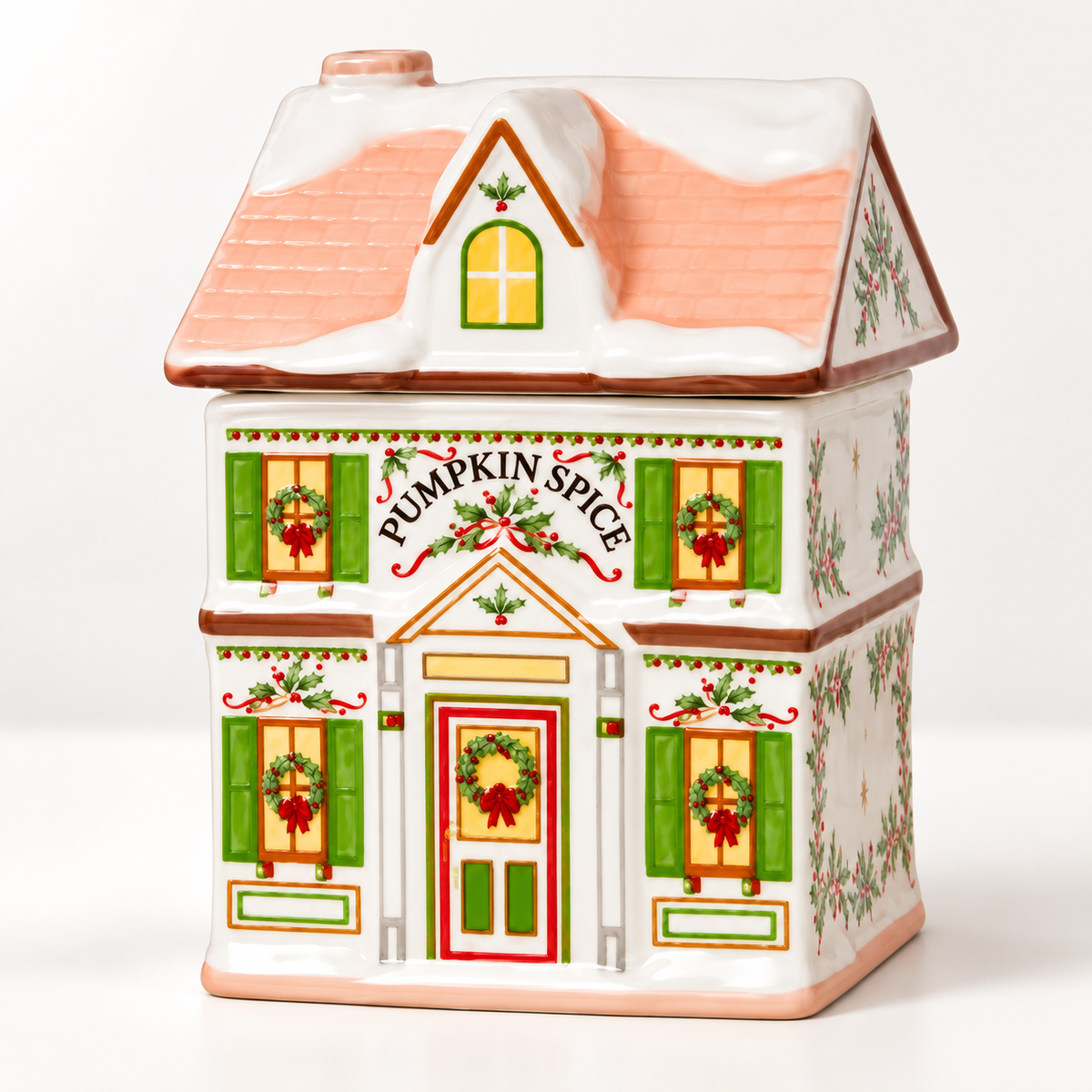Ceramic Christmas House Spice Jar – Festive Kitchen Storage & Holiday Decor