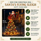 🎅✨ 2026 New Santa’s Flying Sleigh Gift Cascade – Solar Christmas Garden Light