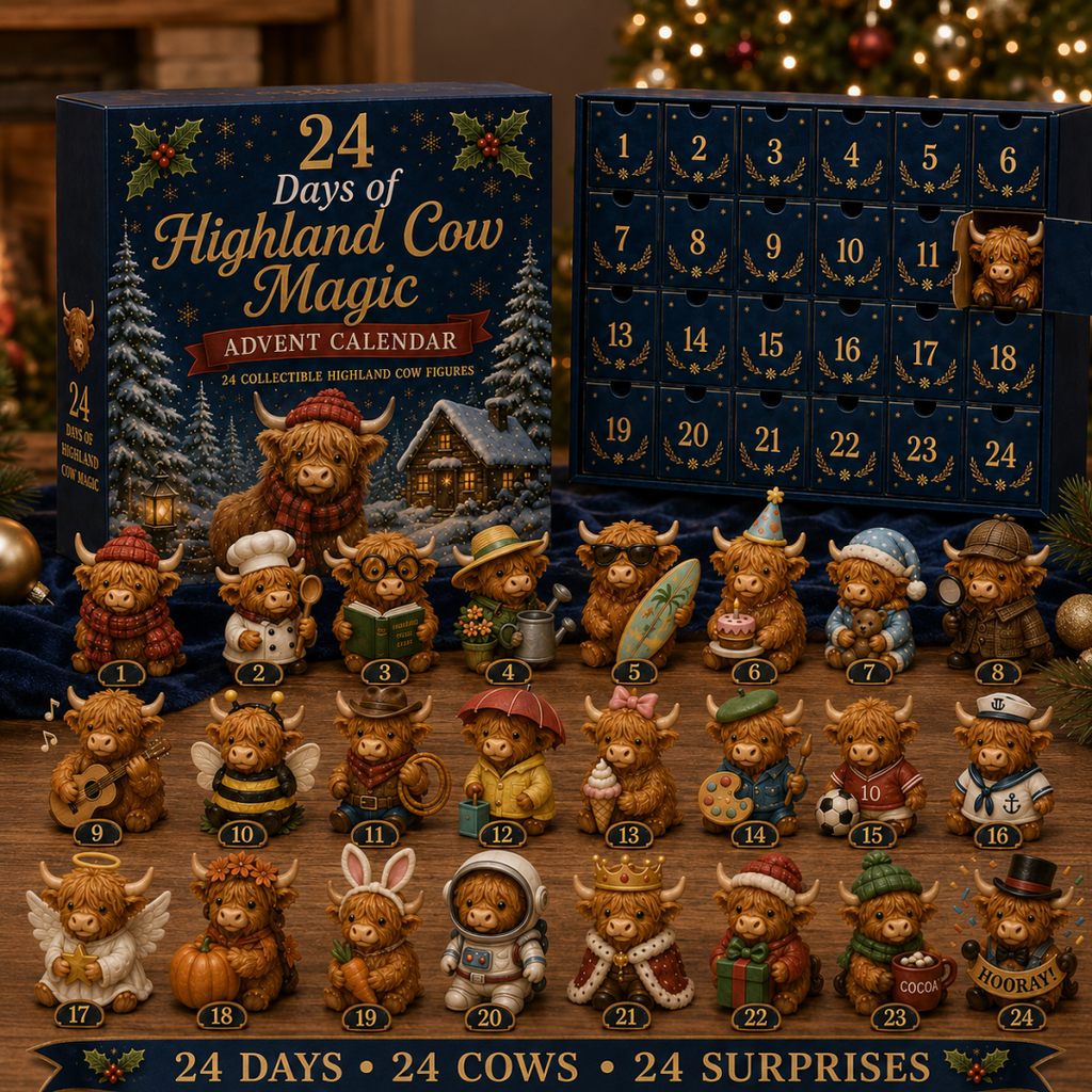 24 Days of Highland Cow Surprises: The Cutest Holiday Countdown of the Year! 🎄🐮