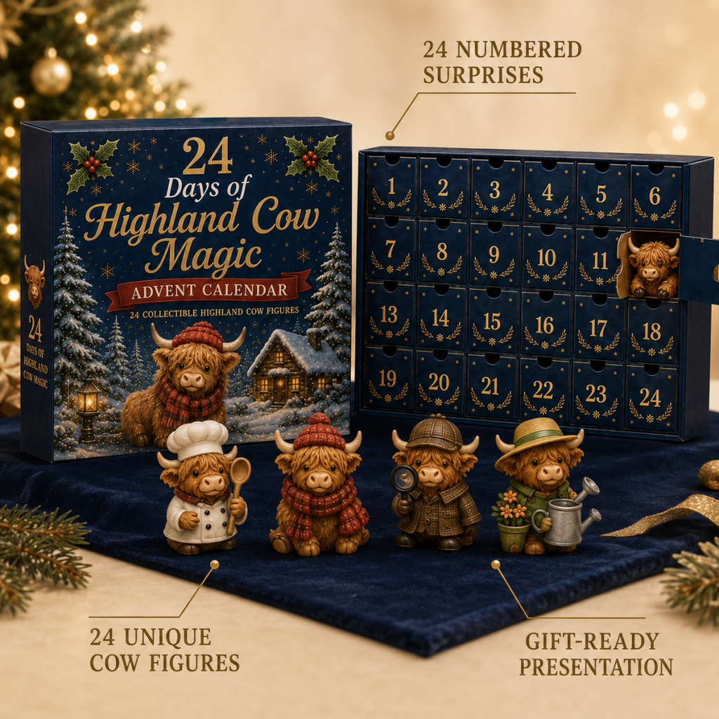 24 Days of Highland Cow Surprises: The Cutest Holiday Countdown of the Year! 🎄🐮