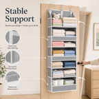 Large capacity hanging storage bag behind the door