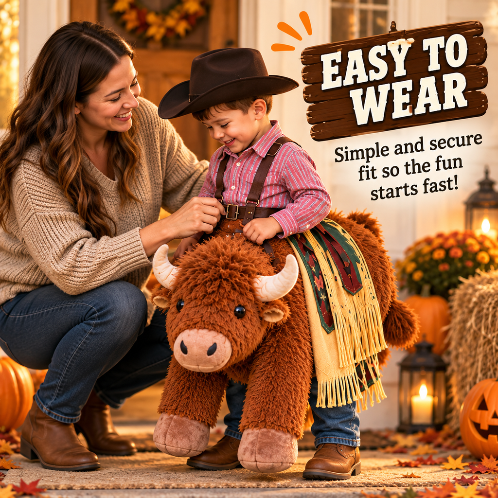 Kids Ride-On Cowboy Bull Halloween Costume