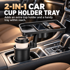 2-in-1 Rotating Car Cup Holder Tray & Console Organizer