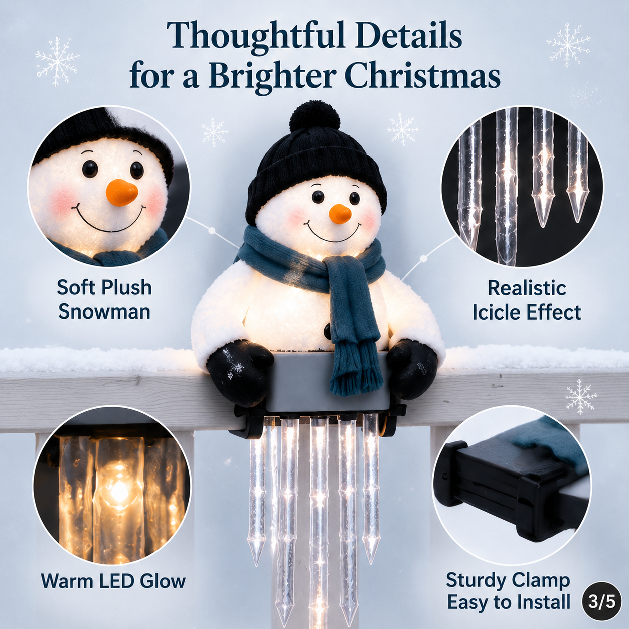 🔥 Today 52% OFF - WinterGlow Snowman Icicle Light Decor