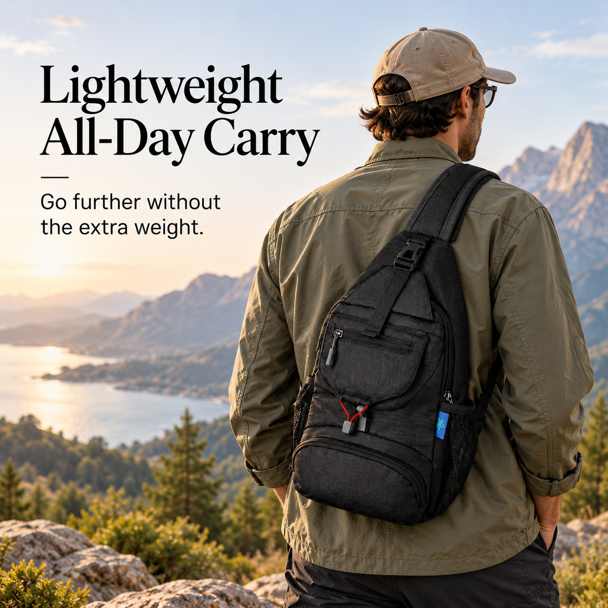 Lightweight Multi-Functional Crossbody Shoulder Bag with Zipper