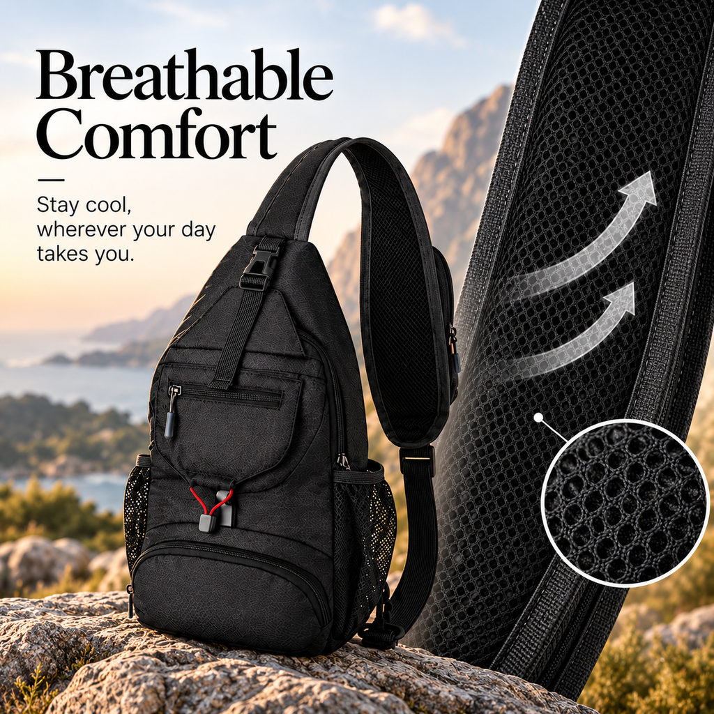 Lightweight Multi-Functional Crossbody Shoulder Bag with Zipper