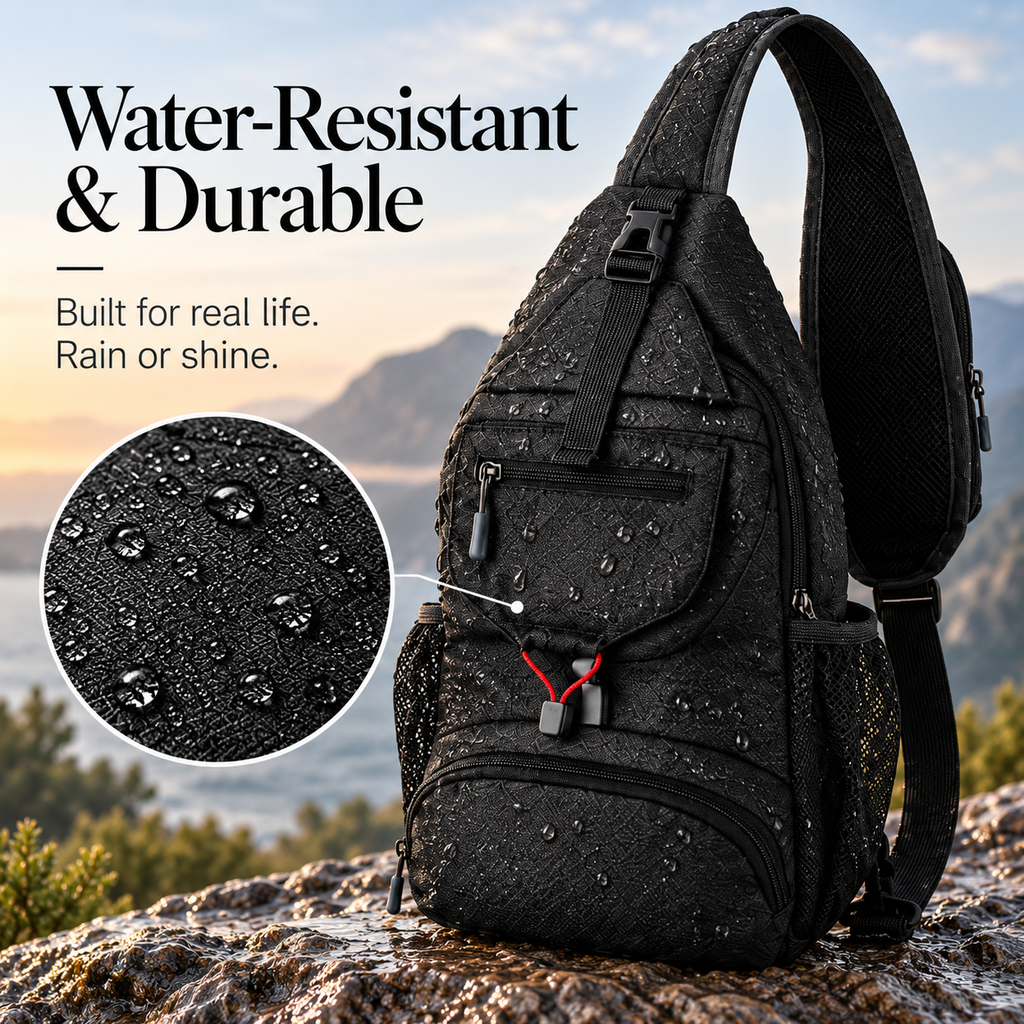 Lightweight Multi-Functional Crossbody Shoulder Bag with Zipper