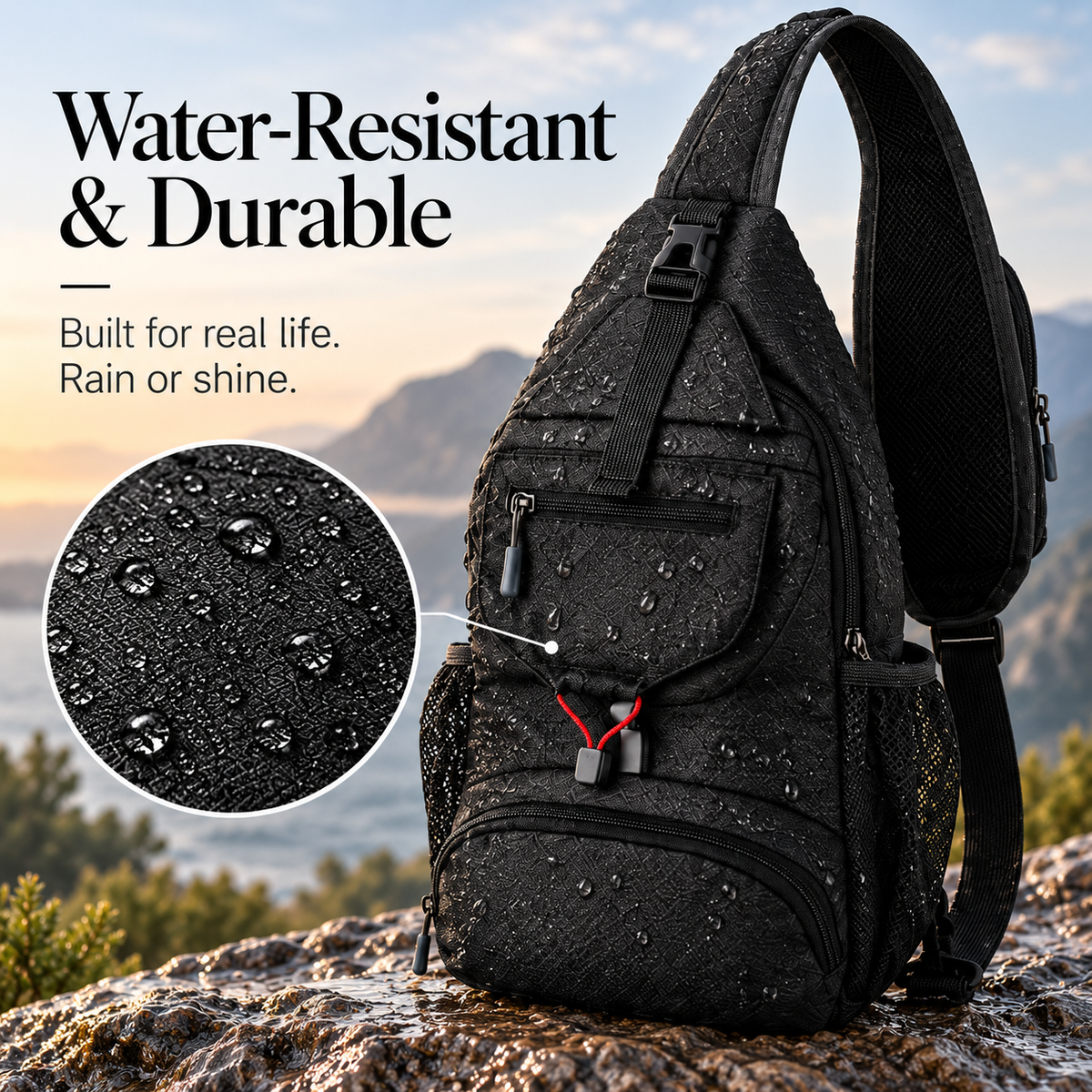 Lightweight Multi-Functional Crossbody Shoulder Bag with Zipper