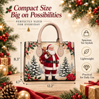 Christmas-Themed Holiday Handbag - Large Capacity, Made of Leather