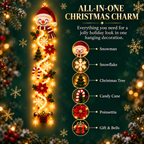 Illuminated Christmas Light Ornaments, Suitable for Front Door and Indoor Holiday Decorations