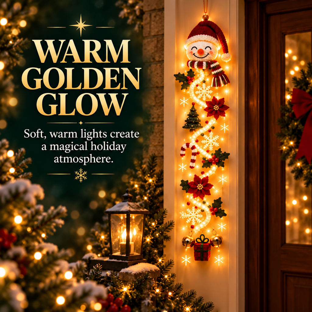 Illuminated Christmas Light Ornaments, Suitable for Front Door and Indoor Holiday Decorations