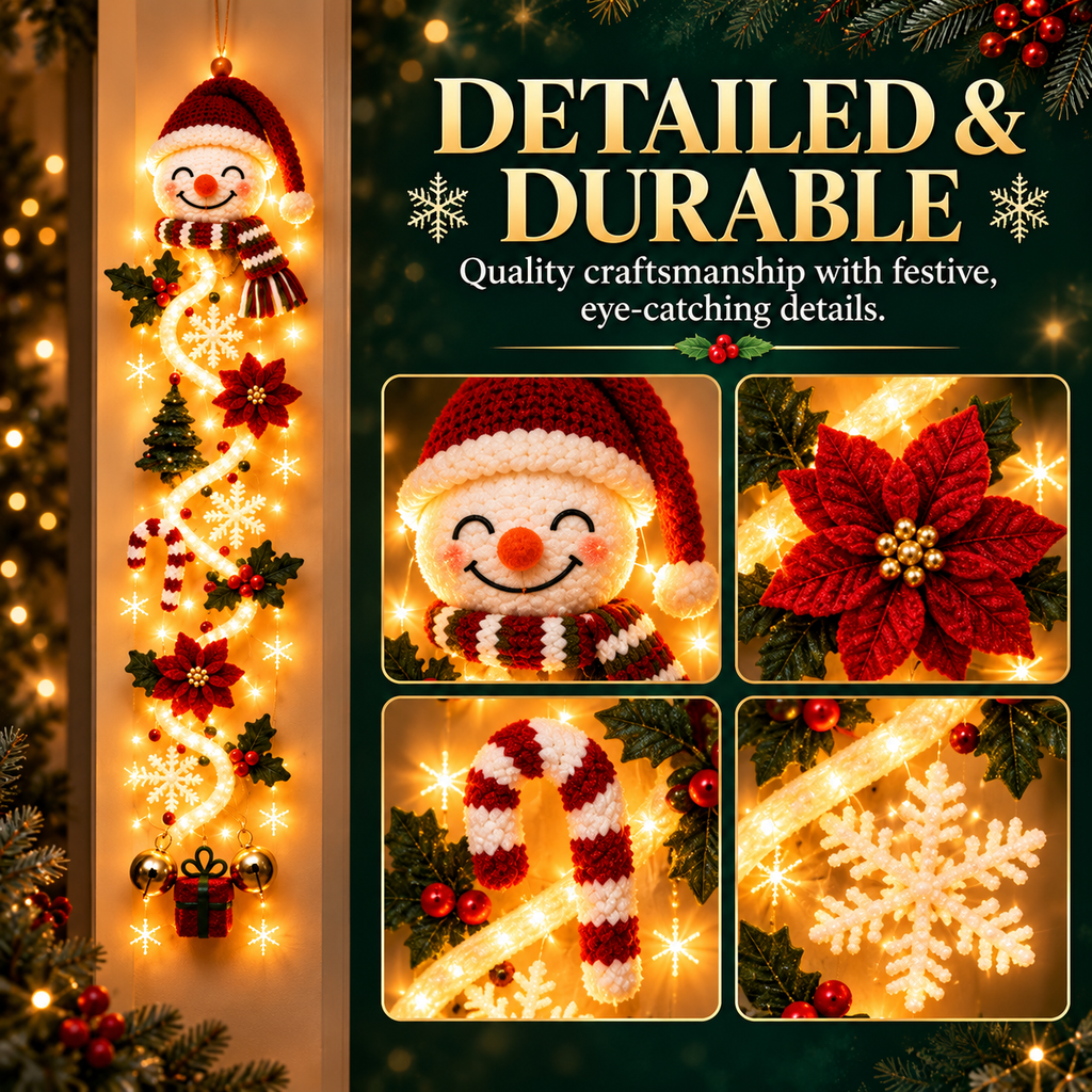Illuminated Christmas Light Ornaments, Suitable for Front Door and Indoor Holiday Decorations
