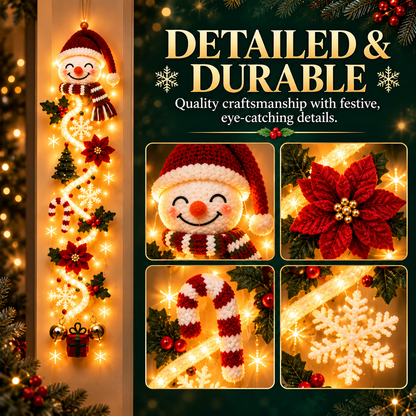Illuminated Christmas Light Ornaments, Suitable for Front Door and Indoor Holiday Decorations