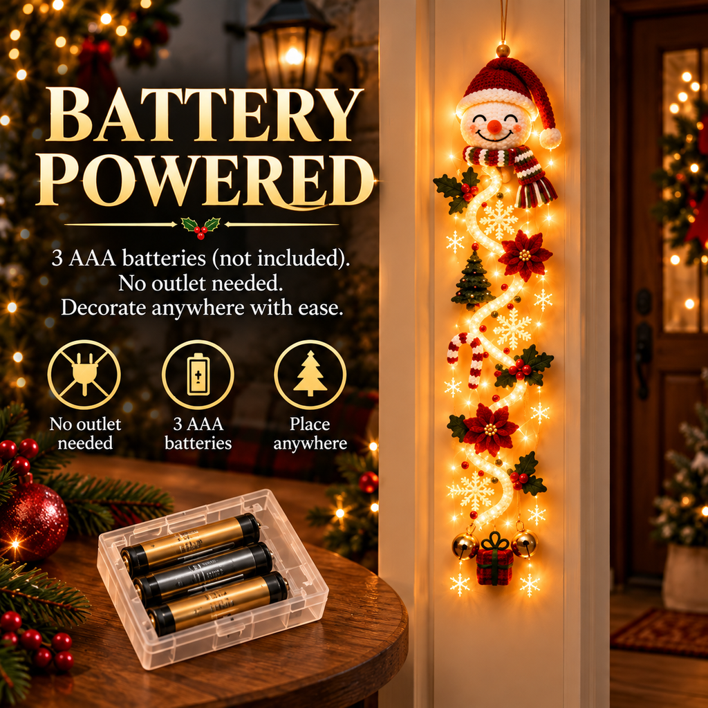 Illuminated Christmas Light Ornaments, Suitable for Front Door and Indoor Holiday Decorations