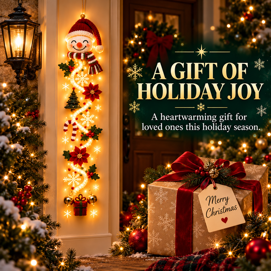 Illuminated Christmas Light Ornaments, Suitable for Front Door and Indoor Holiday Decorations