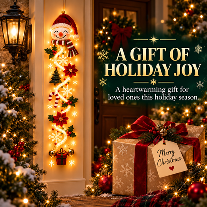Illuminated Christmas Light Ornaments, Suitable for Front Door and Indoor Holiday Decorations