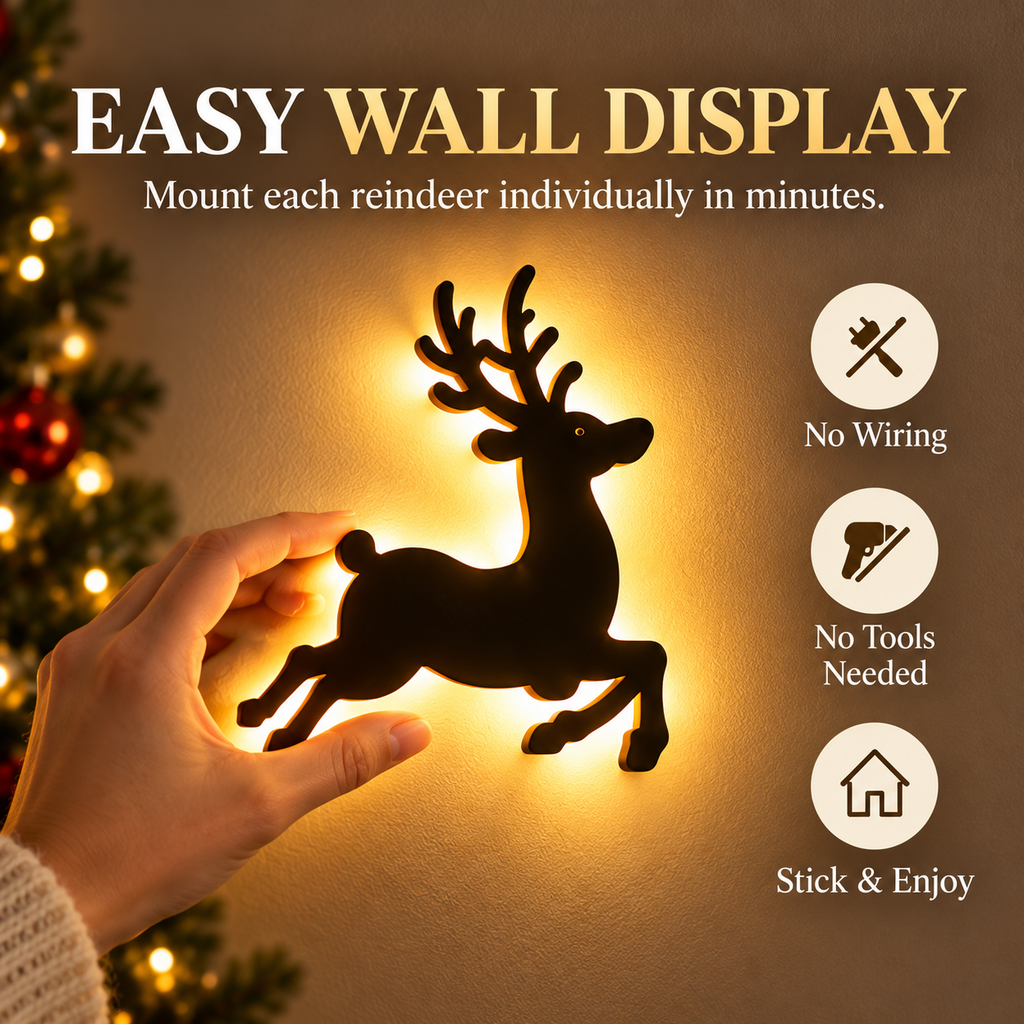 Christmas Reindeer-Shaped Wall Lamp, Suitable for Home Decoration