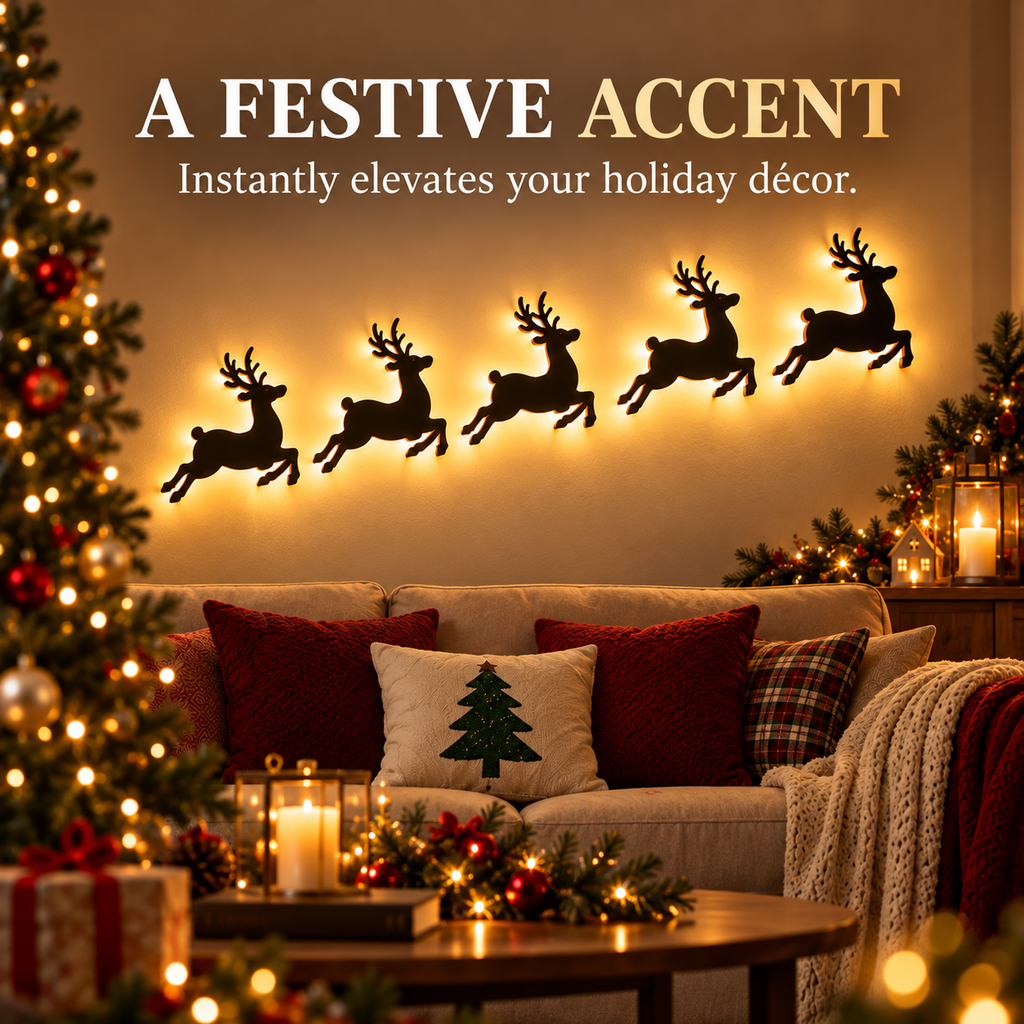 Christmas Reindeer-Shaped Wall Lamp, Suitable for Home Decoration