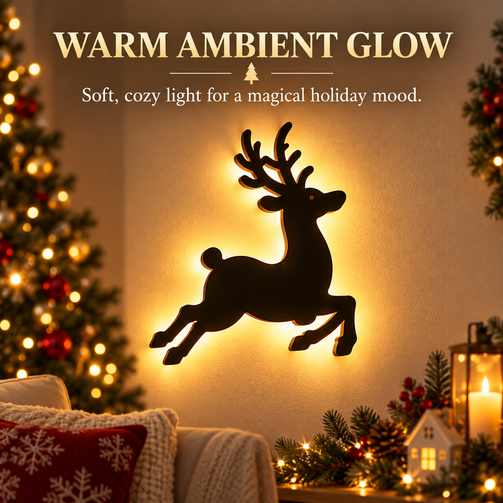 Christmas Reindeer-Shaped Wall Lamp, Suitable for Home Decoration