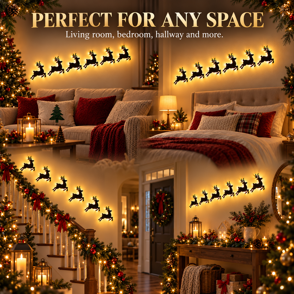 Christmas Reindeer-Shaped Wall Lamp, Suitable for Home Decoration