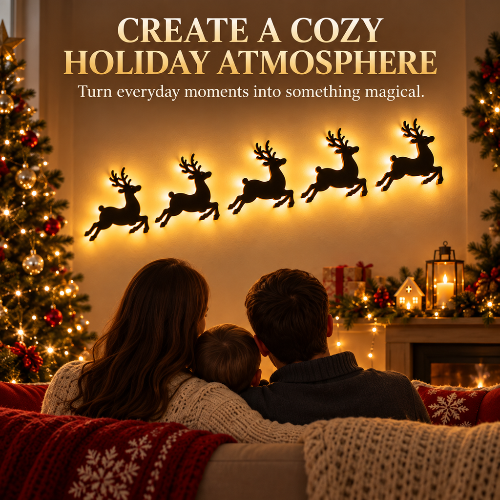 Christmas Reindeer-Shaped Wall Lamp, Suitable for Home Decoration