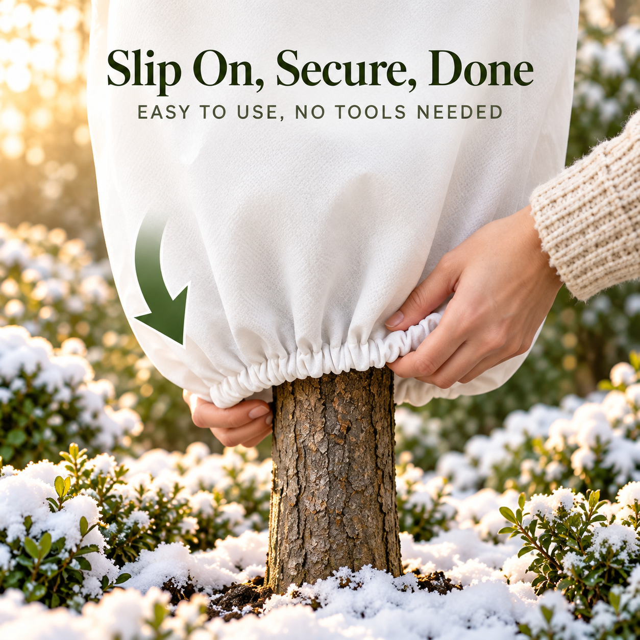 Plant Frost Protector - with Zippered Drawstring and Transparent Panel