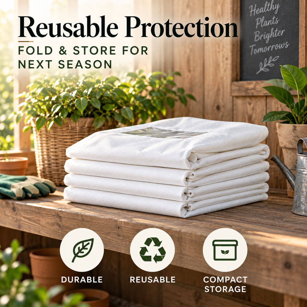 Plant Frost Protector - with Zippered Drawstring and Transparent Panel