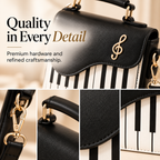 Piano Key Pattern Women's Crossbody Shoulder Bag - Large Capacity Handbag
