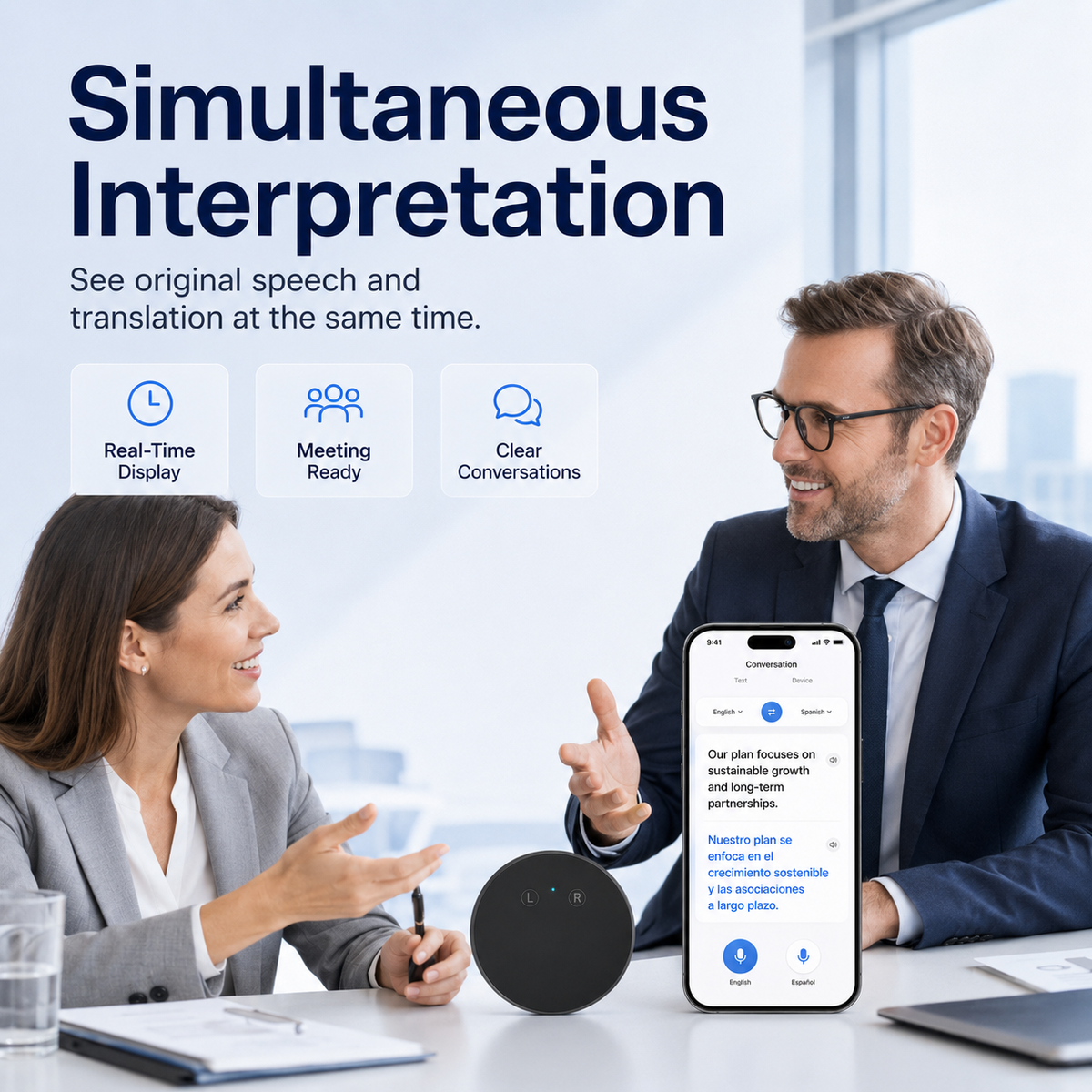 Wearable 165-Language Two-Way Voice Translator with AI Language Tutor