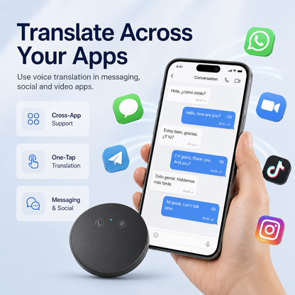 Wearable 165-Language Two-Way Voice Translator with AI Language Tutor