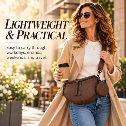 👜Women's Crossbody & Shoulder Bag - Waterproof Leather Pouch with Adjustable Strap👜
