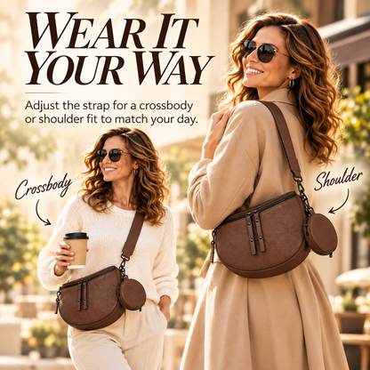 👜Women's Crossbody & Shoulder Bag - Waterproof Leather Pouch with Adjustable Strap👜
