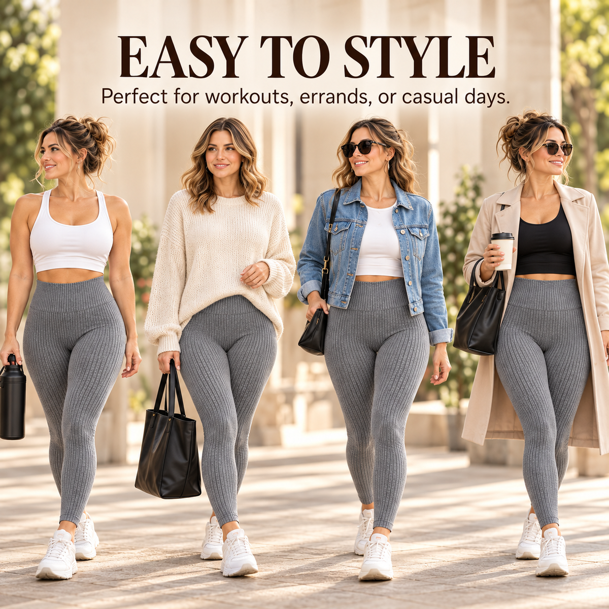 💃Women's Ribbed Yoga Leggings – High Waist & Everyday Comfort💃