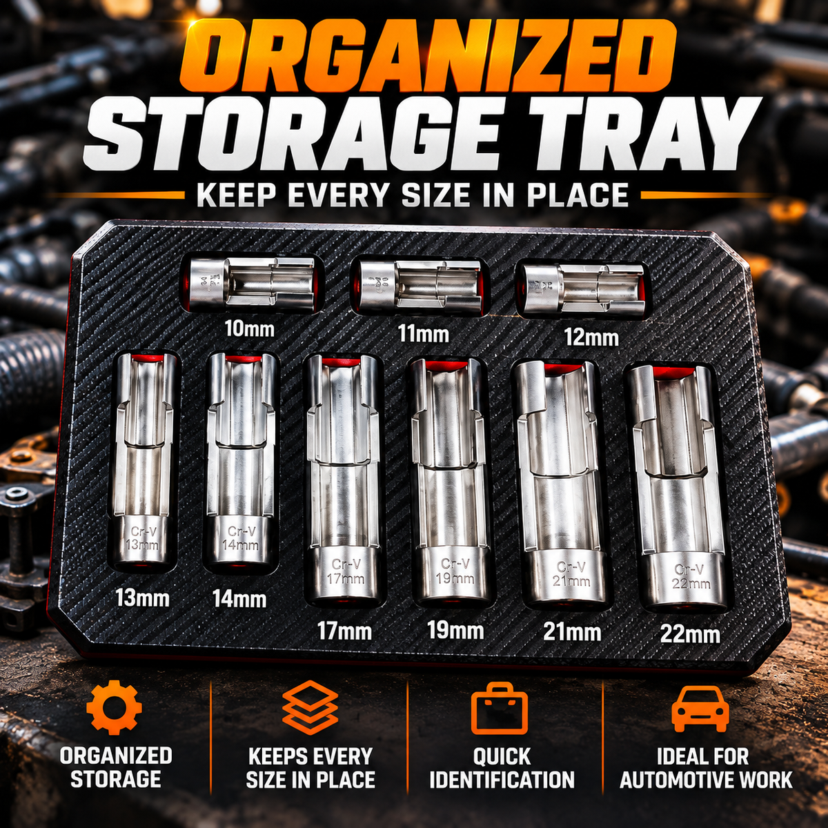 🔧3/8" 1/2" Injector Fuel Line Socket Wrench Set 10-22mm🔧
