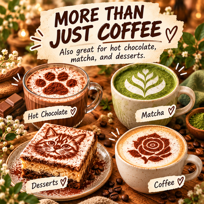 ☕️Camera-Style Coffee Latte Art Maker—A Stencil Tool for Coffee and Desserts☕️